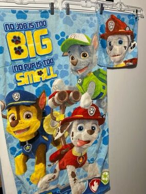Paw Patrol Blue Yellow Red Character Beach Towel Set